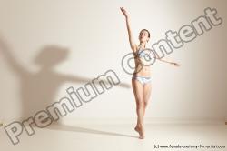 Underwear Gymnastic poses Woman White Moving poses Slim long brown Dynamic poses Academic